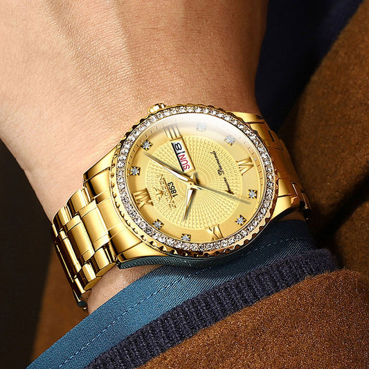 Watch Men's Luxury Gold Non